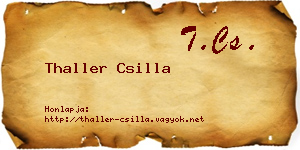 Thaller Csilla névjegykártya